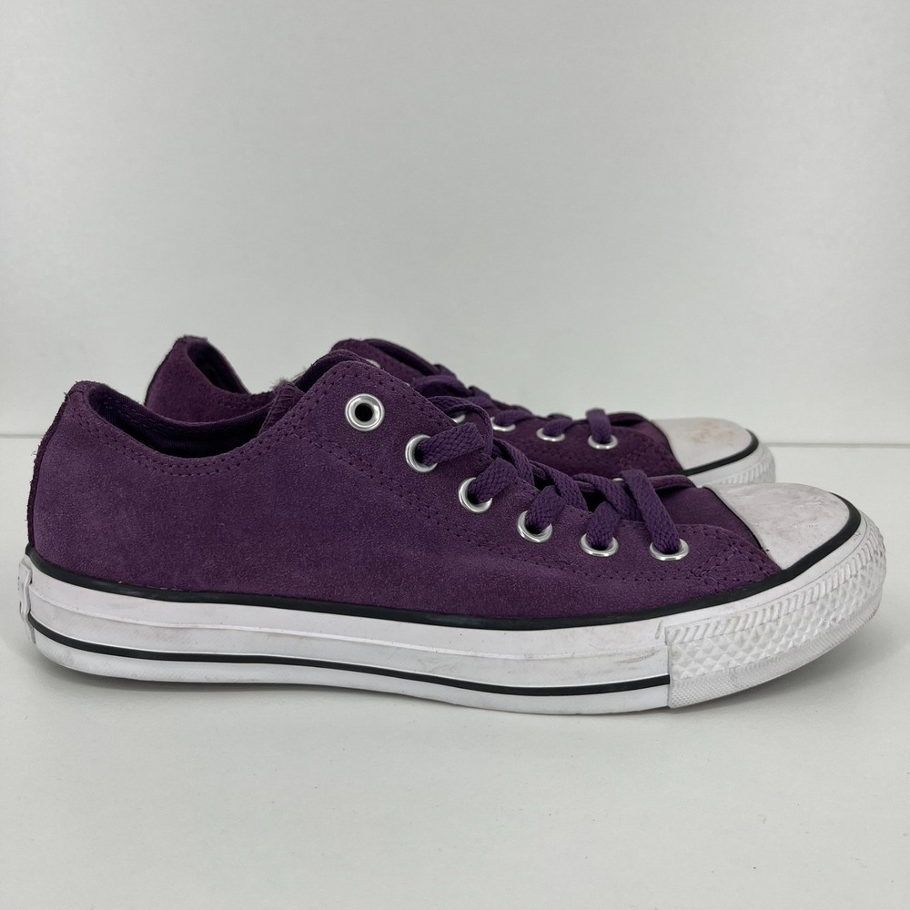 Converse Chuck Taylor All Star Purple Suede Low Top Sneakers 144674C Womens 7